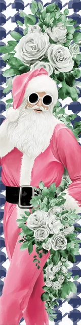 Free printable Christmas bookmarks of a walking Santa